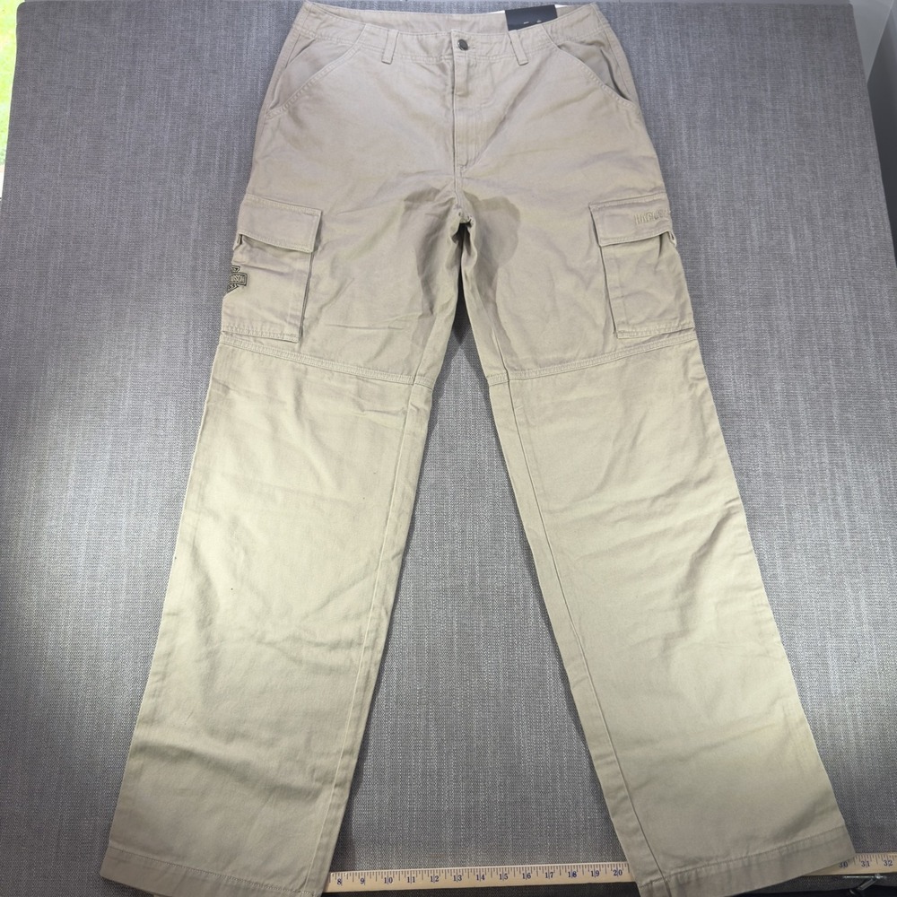 Harley-Davidson Pants Mens 34x36 Beige Cargo Canvas Relaxed Fit Motorcycle Biker